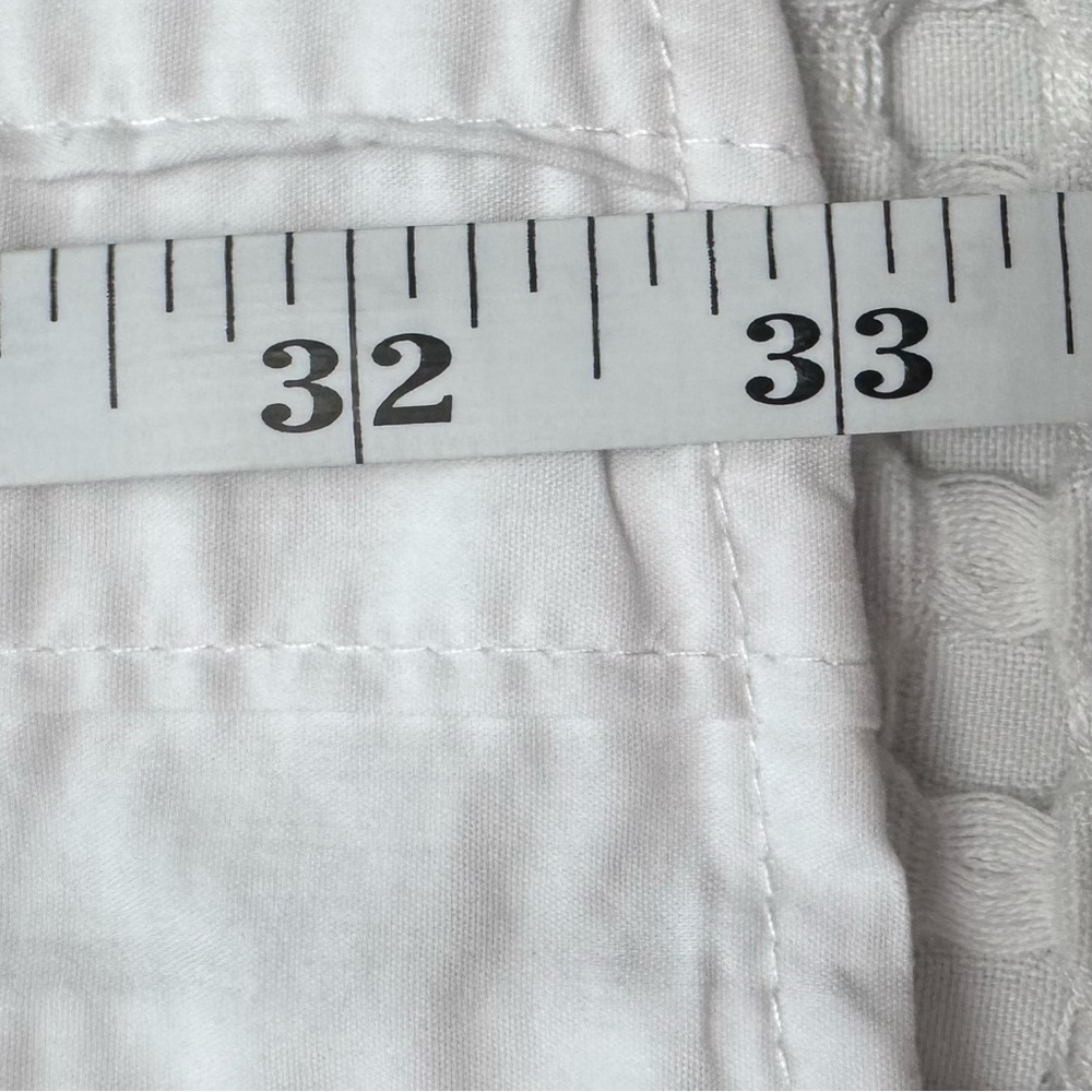 Long White Cotton Blend Button-Up Shirt size L - Picture 9 of 11
